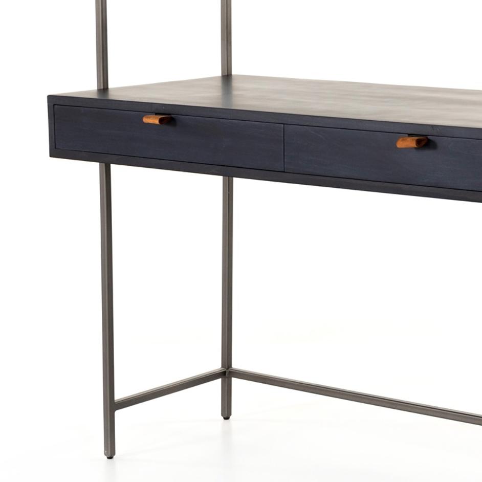 Trey Modular Wall Desk - Black Wash Poplar by Four Hands