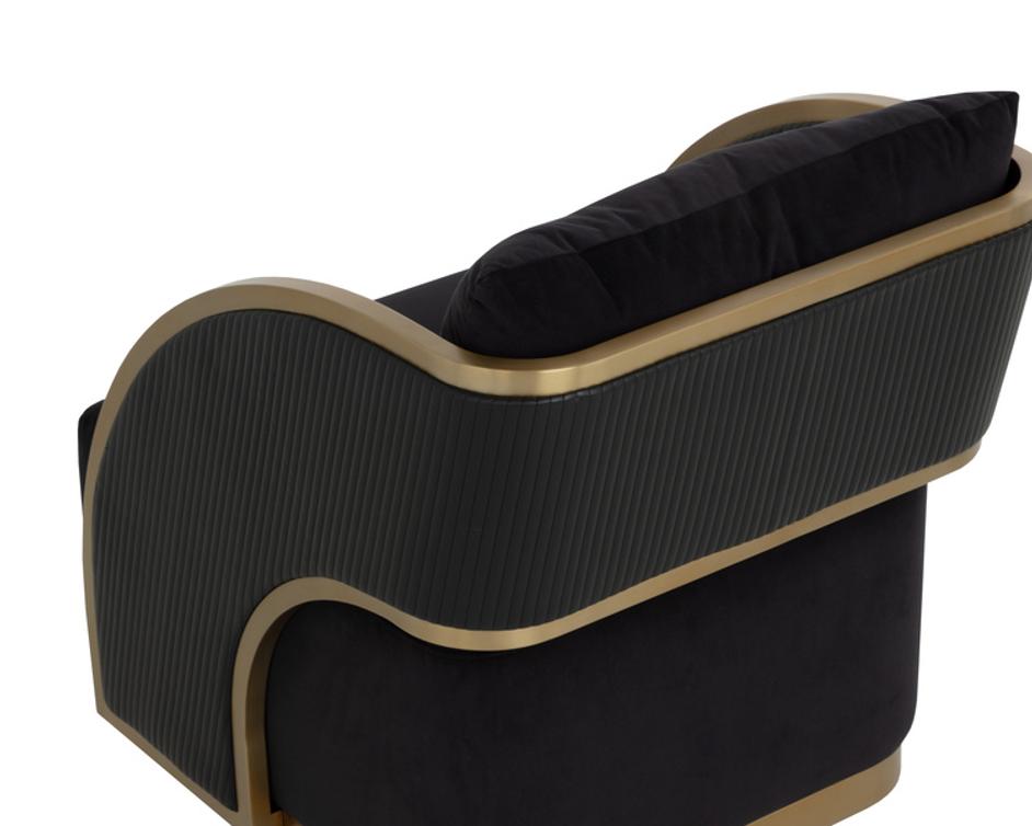 BAZ SWIVEL LOUNGE CHAIR - ABBINGTON BLACK / NAPA BLACK by Sunpan