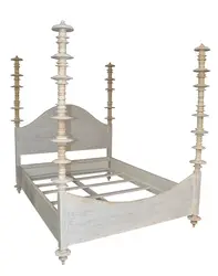 Ferret Bed, Eastern King, White Wash by Noir Furniture