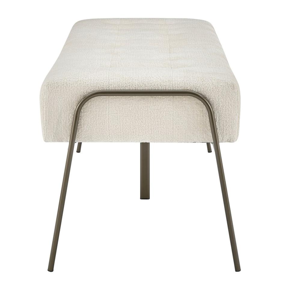 Venturi Fabric Tufted Bench In Opus Cream by New Pacific Direct