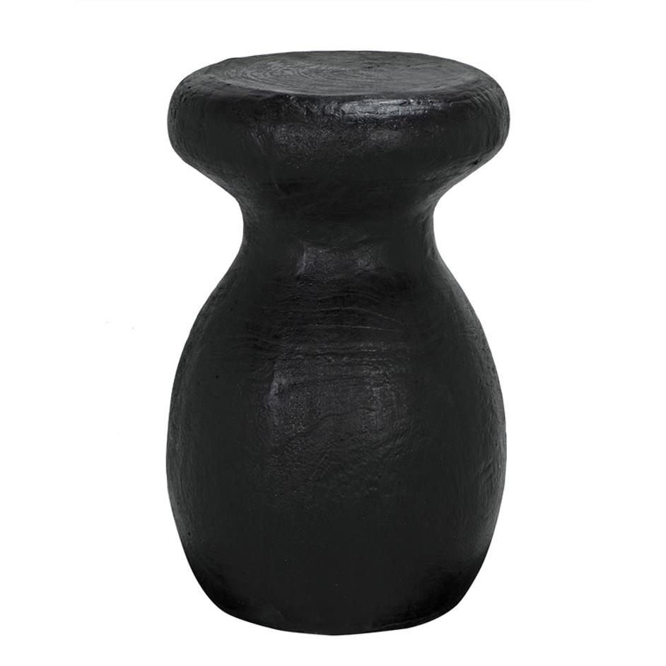 Samson Stool/Side Table, Black Burnt Resin by Noir Furniture