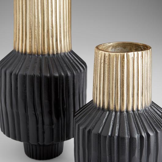 Allumage Vase in Matt Black and Gold by Cyan Design