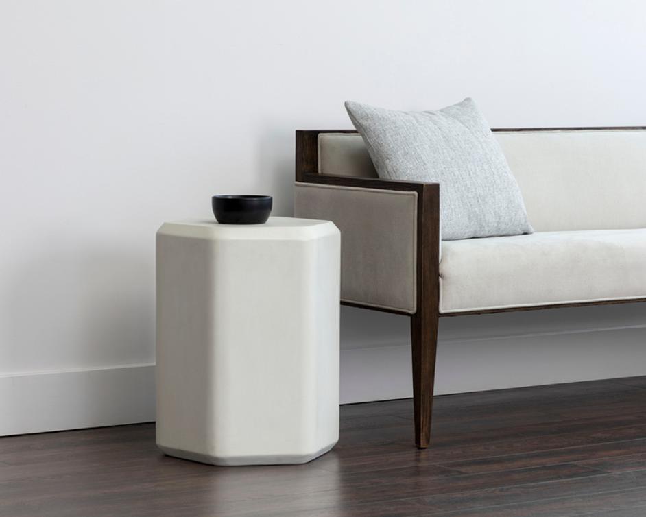 SPEZZA END TABLE - HIGH - WHITE by Sunpan