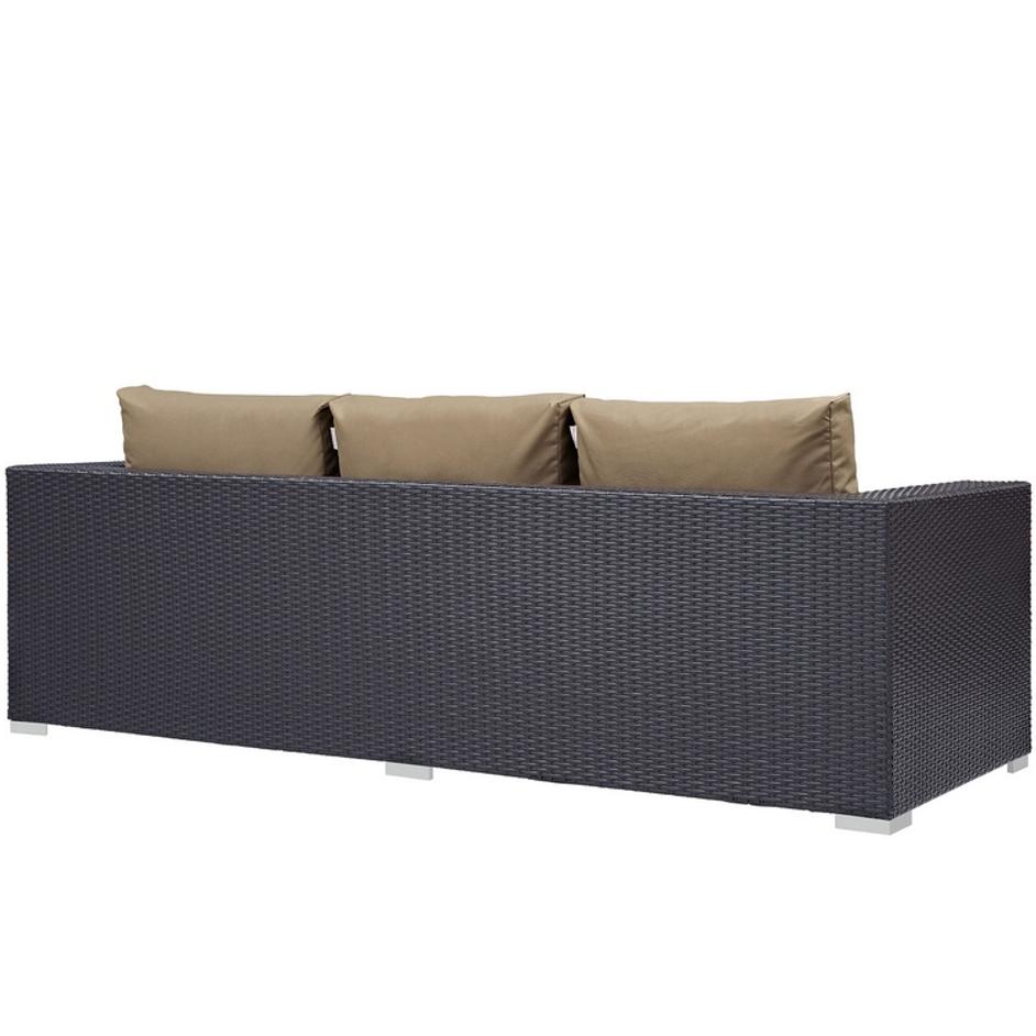 Minerva Outdoor Patio Sofa In Espresso Mocha by Modway Furniture