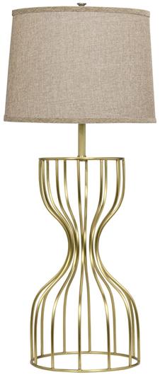 Perry Table Lamp with Shade, Metal with Brass Finish by Noir Furniture