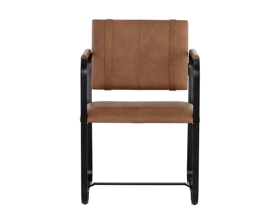 GARRETT DINING ARMCHAIR - COGNAC LEATHER by Sunpan