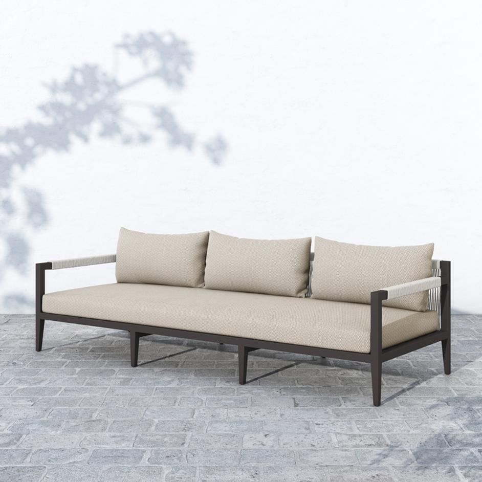Sherwood Outdoor Sofa 93" in Bronze/Sand by FOUR HANDS