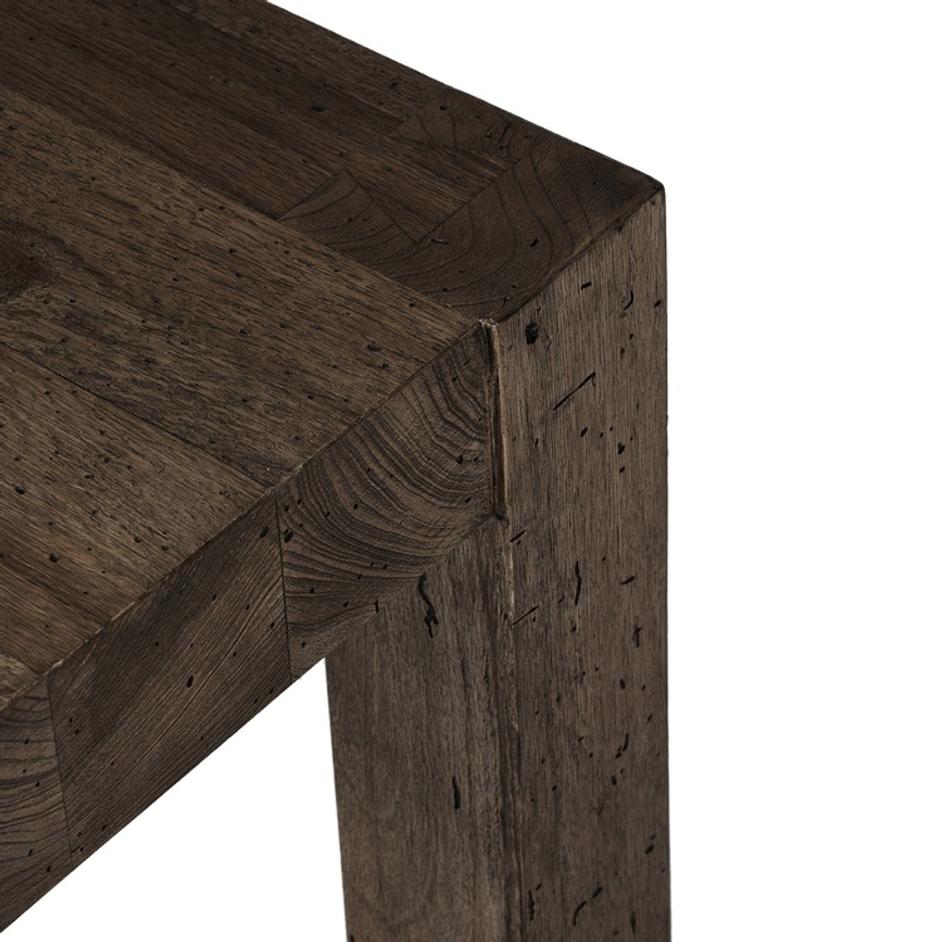 Abaso End Table - Ebony Rustic Wormwood Oak by Four Hands