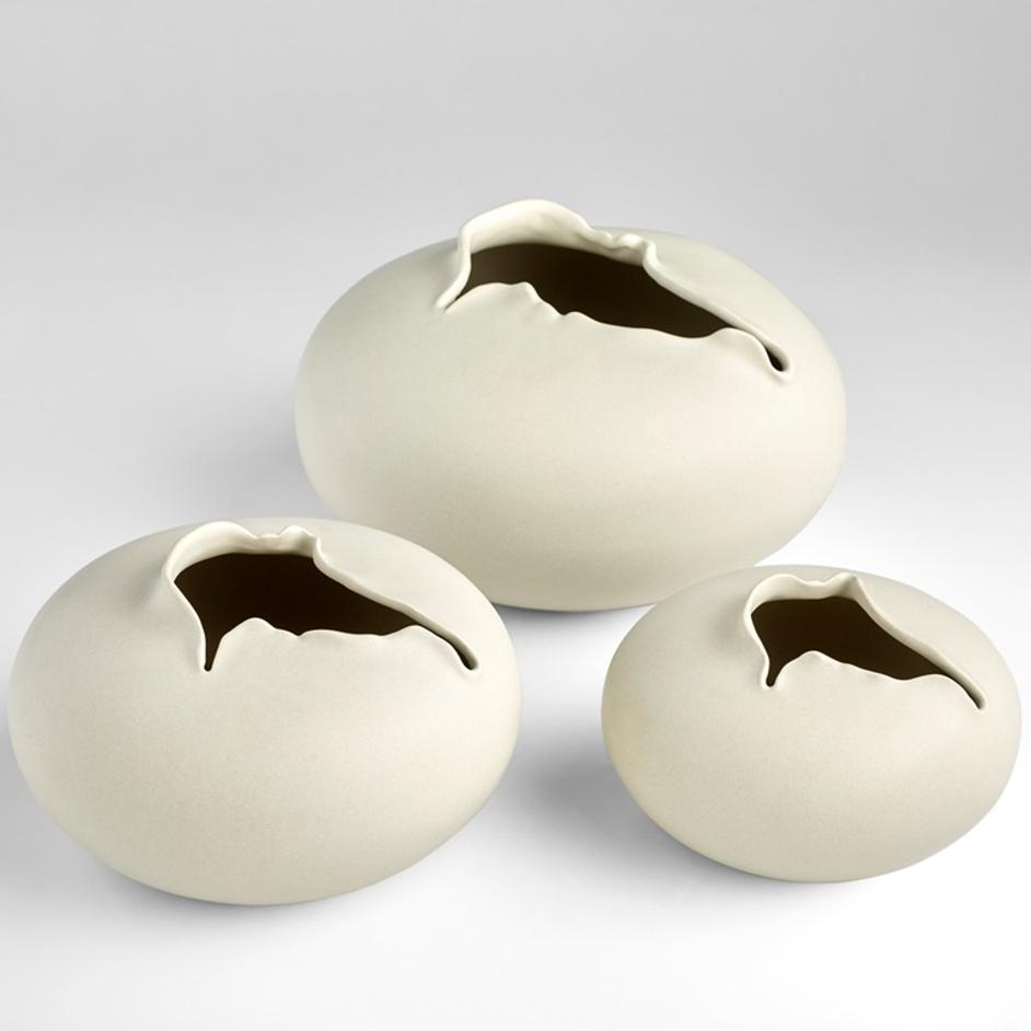 Tambora Vase | Off White - Small by Cyan Design