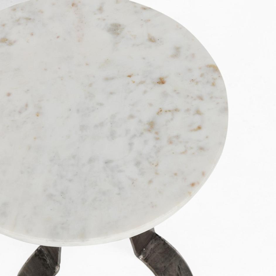 Leyton Accent Table White Marble by Classic Home