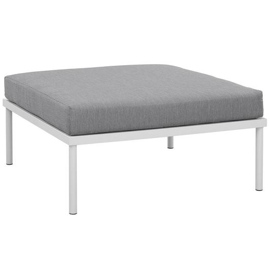 Concord Outdoor Patio Aluminum Ottoman In White Gray by Modway Furniture