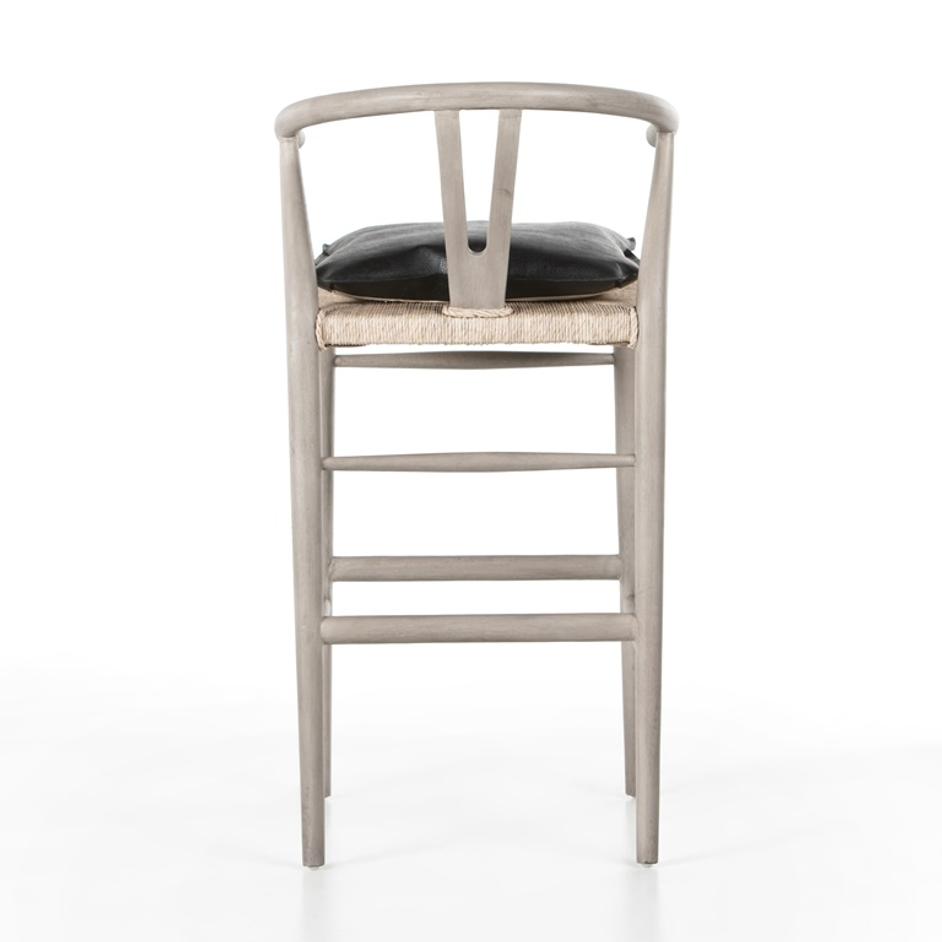Muestra Stool W Cushion In Wht Grey In Bar by FOUR HANDS