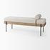 Colburne Cream Fabric w/Brown Wood Bench by Mercana