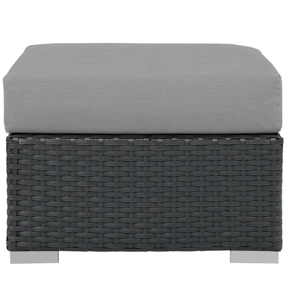 Cove Outdoor Patio Sunbrella® Ottoman In Canvas Gray by Modway Furniture