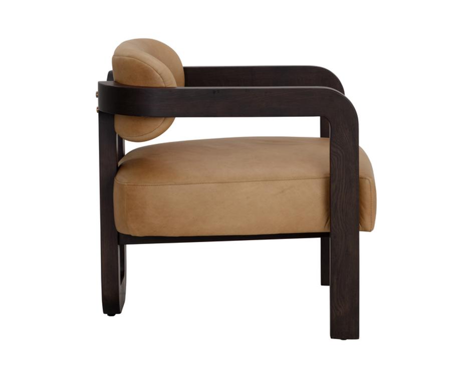 MADRONE LOUNGE CHAIR - BROWN - LUDLOW SESAME LEATHER by Sunpan