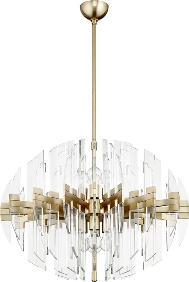 Zion 30" 8Lt Oval In Aged Brass by Cyan Design