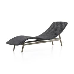 Portia Outdoor Chaise Lounge In Coal by FOUR HANDS