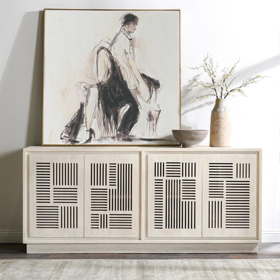 Lila Mango Wood 4Dr Buffet White by Classic Home