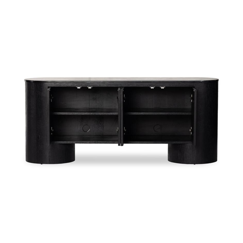 Giovani Media Console In Black Marble by FOUR HANDS
