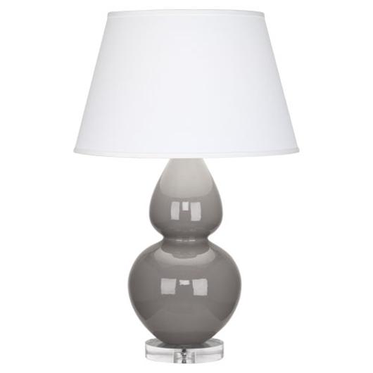Smokey Taupe Double Gourd Table Lamp by Robert Abbey