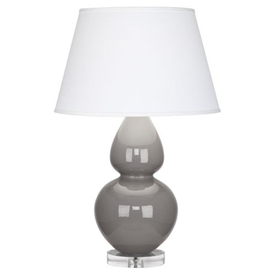 Smokey Taupe Double Gourd Table Lamp by Robert Abbey