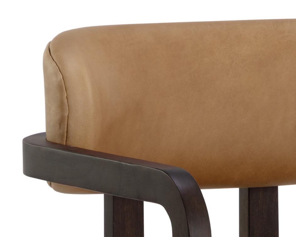 MADRONE DINING ARMCHAIR - BROWN - LUDLOW SESAME LEATHER by Sunpan