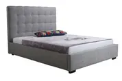 BELLE STORAGE BED QUEEN LIGHT GREY FABRIC by Moes Home