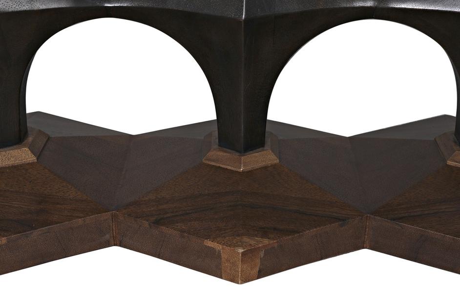 Sydor Ebony Walnut Console with Dark Walnut Base by Noir Furniture
