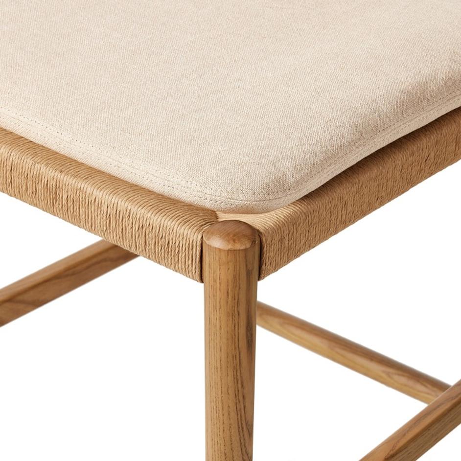 Dara Bar Stool In Broadway Dune And Natural Paper Cord And Toasted Ash by Four Hands