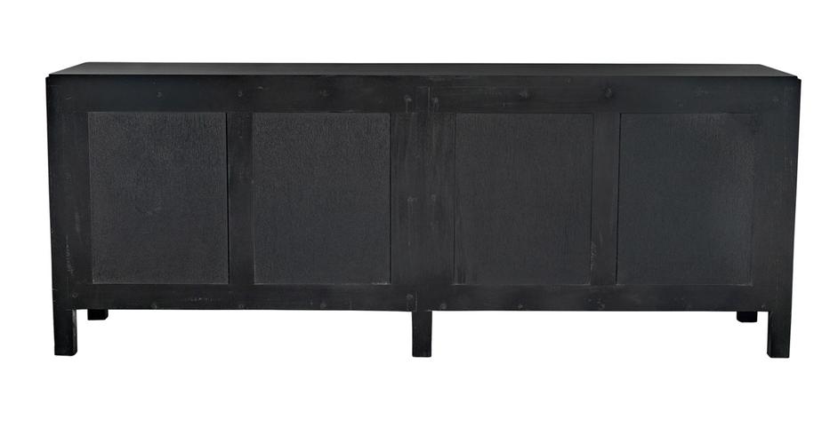 Weston Sideboard, Hand Rubbed Black with Light Brown Trim by Noir Furniture