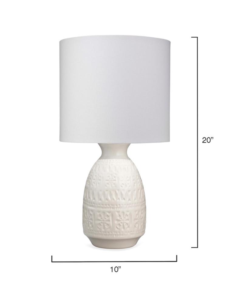 Frieze Ceramic Table Lamp, White by Jamie Young