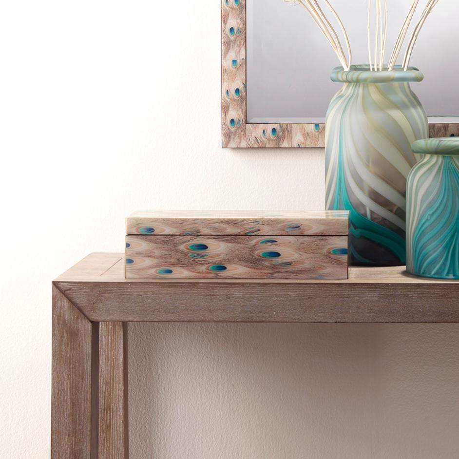 Plume Peacock Decorative Box by Jamie Young