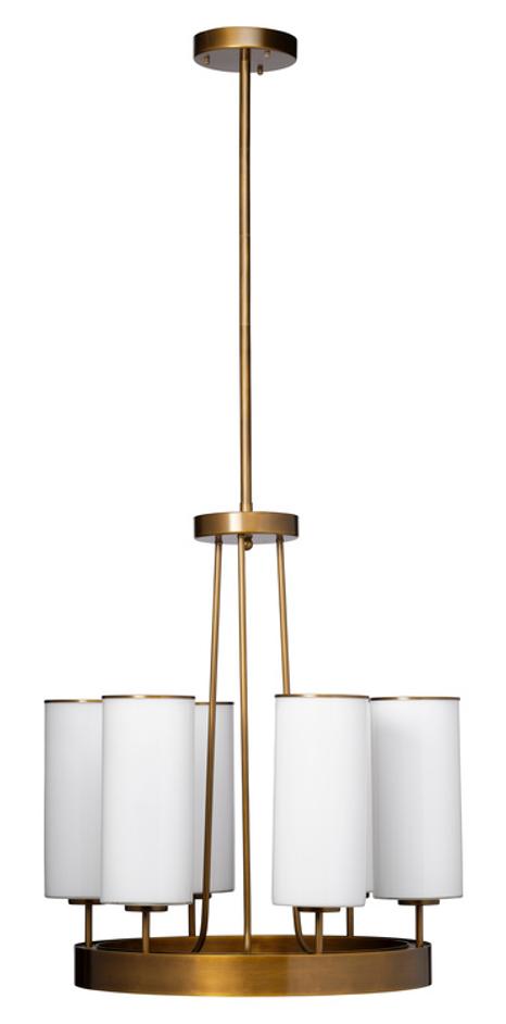 Kingdom Glass 6-Light Chandelier, Antique Brass by Jamie Young