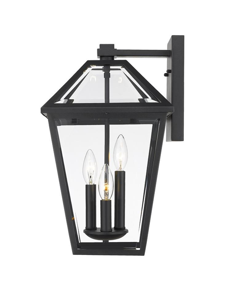 Talbot 3 Light Outdoor Wall Sconce in Black Finish by Z-Lite