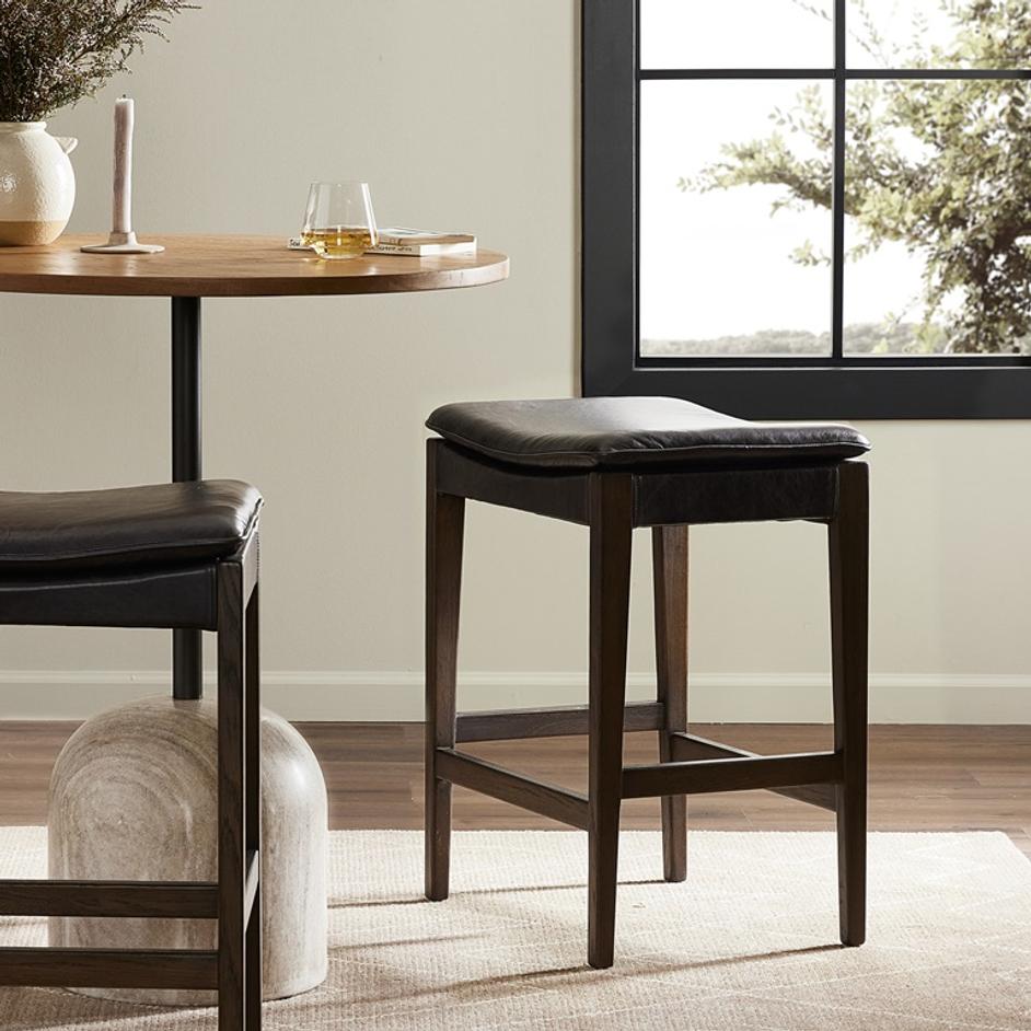 Aya Bar Stool in Sonoma Black by FOUR HANDS