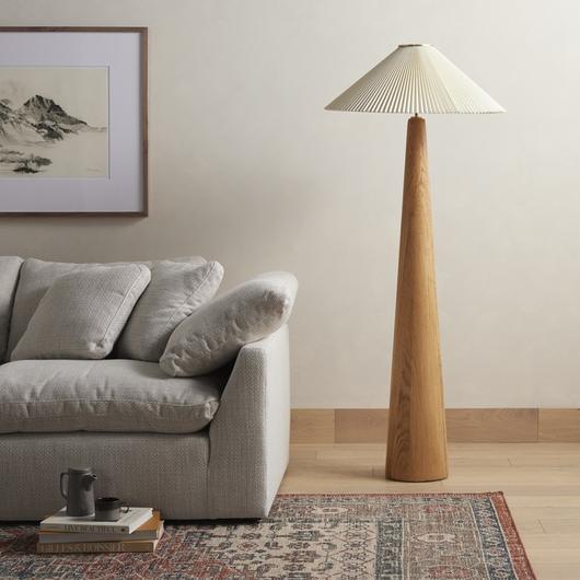Nora Floor Lamp In Light Oak by FOUR HANDS