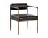 AJANI DINING ARMCHAIR - CHARCOAL BLACK LEATHER by Sunpan