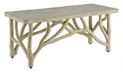 Creekside Table/Bench In Faux Bois Natural by Currey & Company