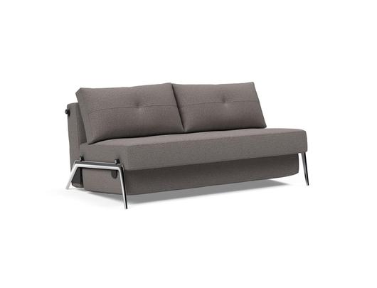 CUBED QUEEN SOFA BED in MIXED DANCE GREY FABRIC WITH Chrome legs 521 by INNOVATION USA