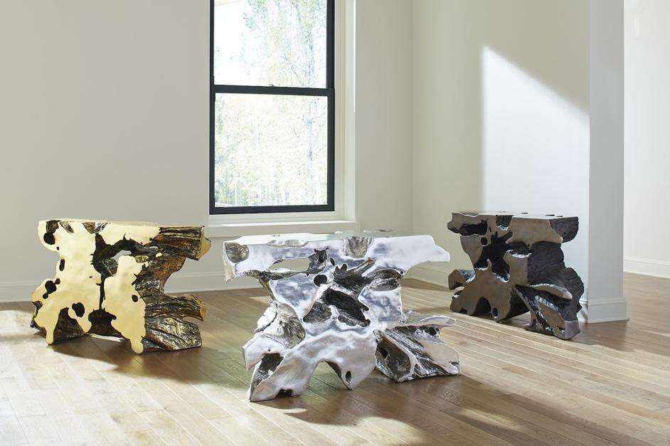 Venice Freeform Console, Silver Leaf by PHILLIPS COLLECTION