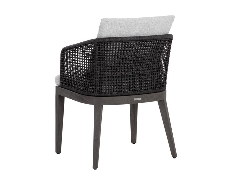 CAPRI DINING ARMCHAIR - SMOKE GREY - COPACABANA MARBLE by Sunpan
