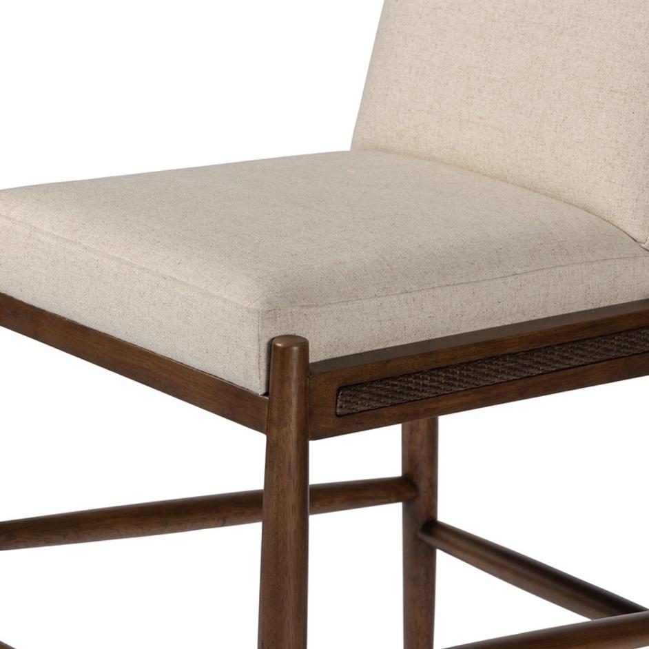 Costera Bar Stool In Antwerp Natural And Almond And Vintage Cross Woven Cane by Four Hands