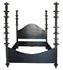Eastern King Ferret Bed in Hand-Rubbed Black Mahogany by Noir Furniture