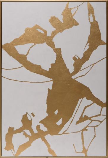 Fractured Fix - 40" X 60" - Gold Floater Frame by Sunpan