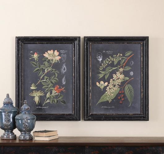 Midnight Botanicals Wall Art S/2 by Uttermost