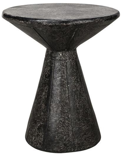 Pedestal Fiber Cement Side Table in Black Finish by Noir Furniture