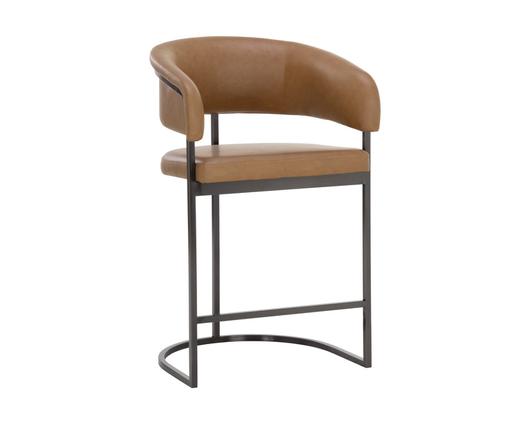 MARRIS COUNTER STOOL - GUNMETAL - MILLIKEN COGNAC by Sunpan