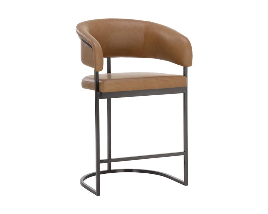MARRIS COUNTER STOOL - GUNMETAL - MILLIKEN COGNAC by Sunpan