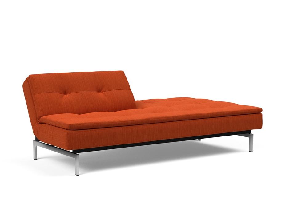 DUBLEXO SLEEPER SOFA in ELEGANCE PAPRIKA FABRIC WITH Stainless Steel LEGS 506 by INNOVATION USA