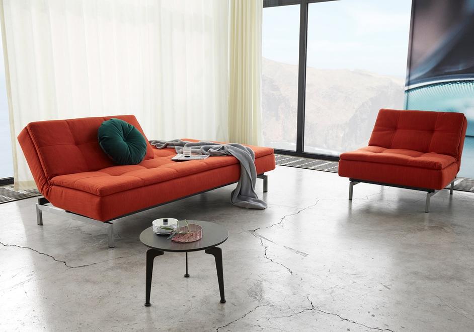 DUBLEXO CHAIR in ELEGANCE PAPRIKA FABRIC WITH Stainless Steel LEGS 506 by INNOVATION USA